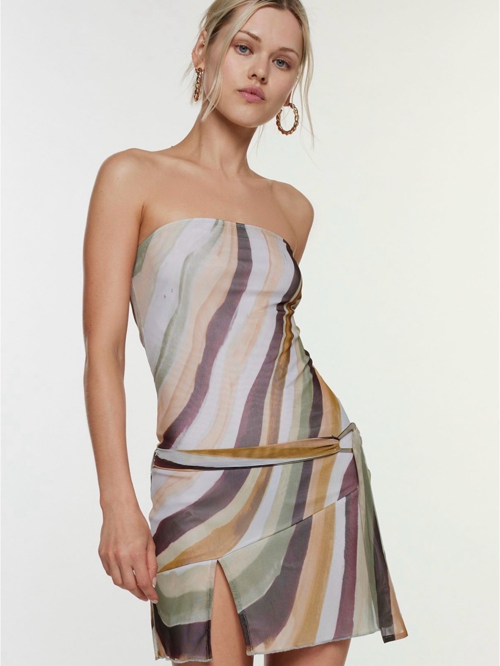 Brand New with Tag Motel Kevsra belted bandeau mini dress
